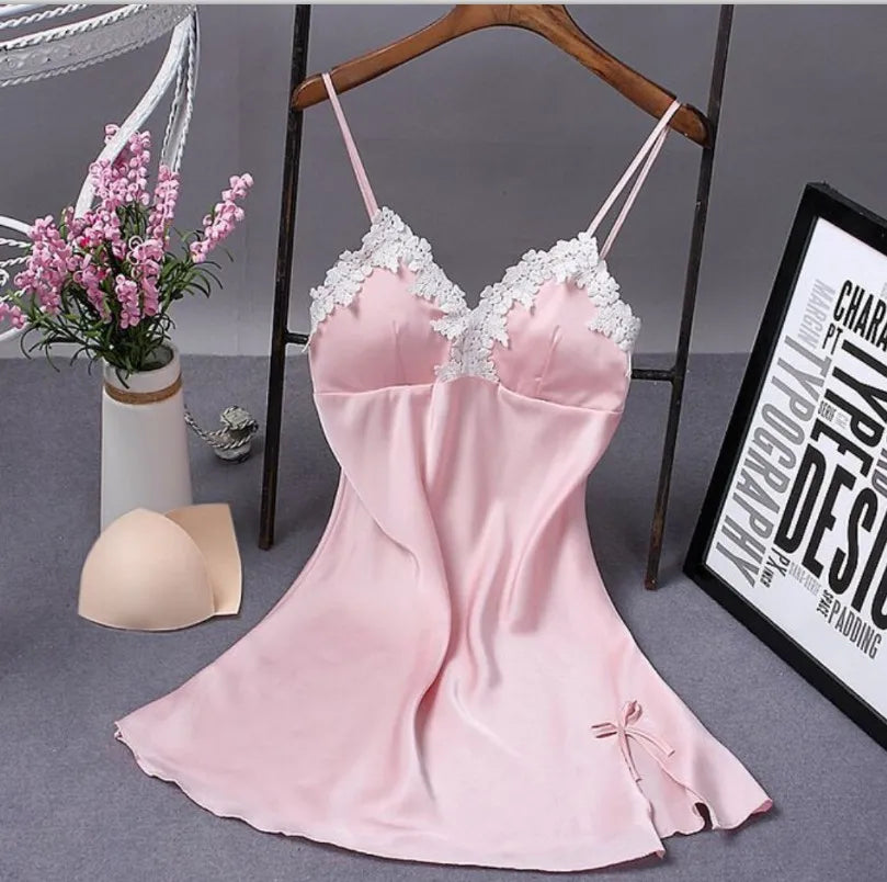 Sexy Spaghetti Strap V-Neck Nightdress Women Nightie Summer Loose Cotton Nightgown Female Cute Print Sleep Dress Light Sleepwear