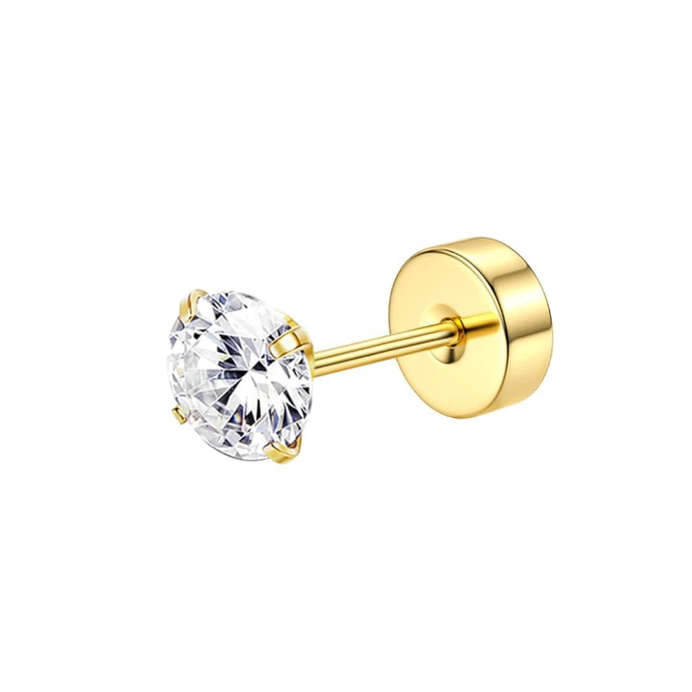 Bobisty Surgical Steel Cartilage Studs Earrings Hypoallergenic Earring Set Flat Back Helix Tragus Piercing Jewellery for Women