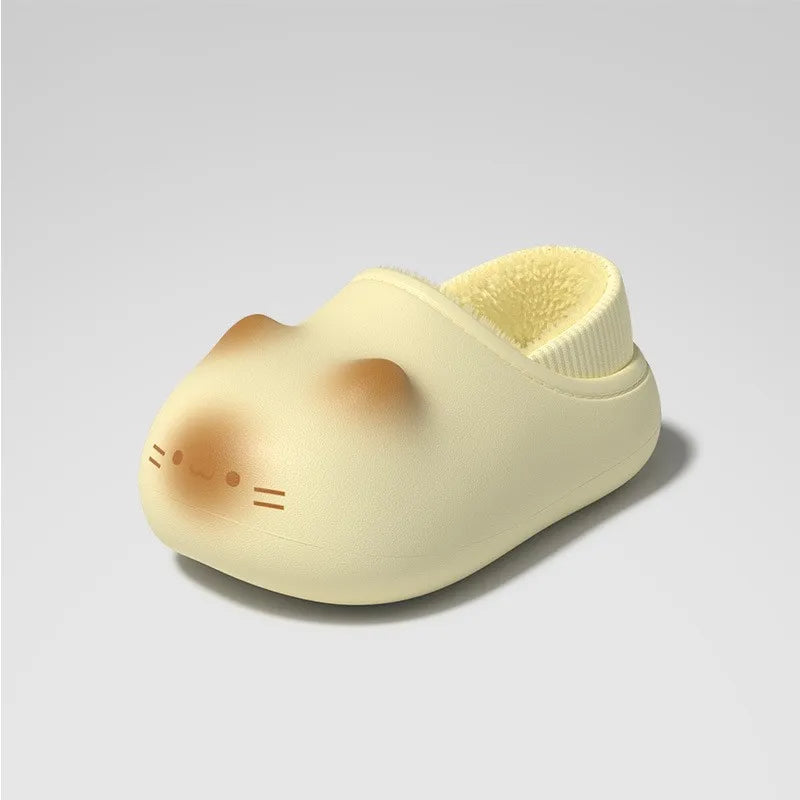 Newest 2025 waterpoof eva cat slippers with paw bottom outdoor garden fur clogs women's home slippers