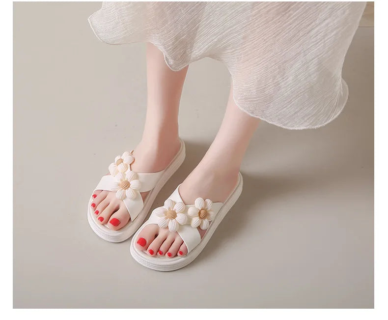 2025 Summer Women's Fashion Slippers - Thick Soled Non-slip Wear-resistant for Indoor & Outdoor