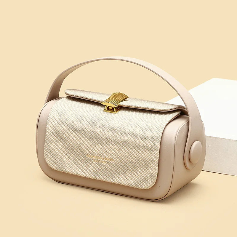 New Simple Fashionable Women's Shoulder Bag Square Box Handbag and Handbag Box-shaped Solid Color Shoulder Bag