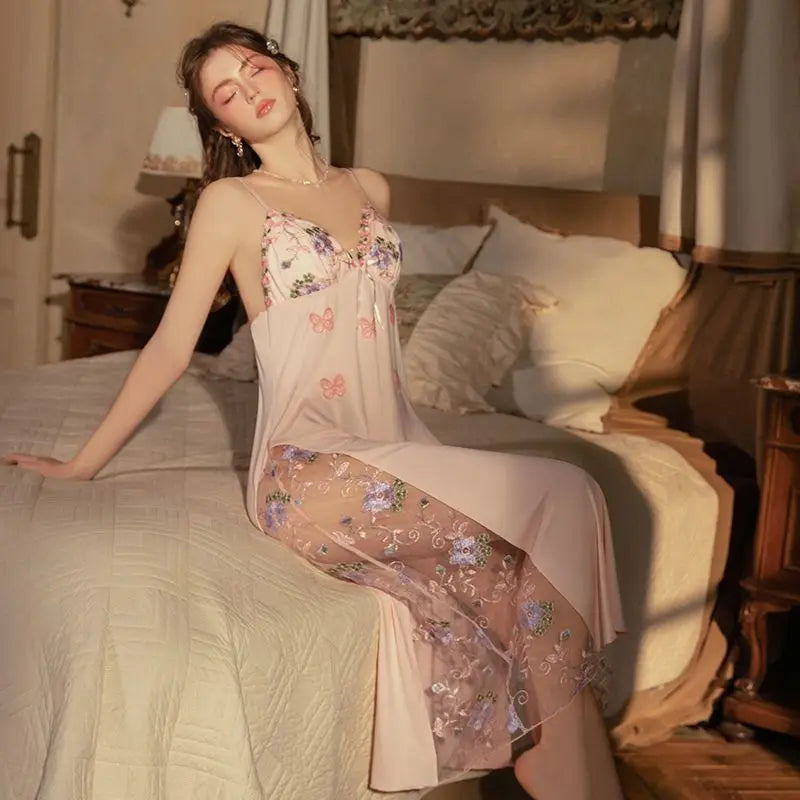 Sexy Pajama Woman Sleeveless Pajamas Nightgowns for Women Pajamas Mesh Dress Lace Nightie Slip Dress Sleepwear Sexi Night Outfit