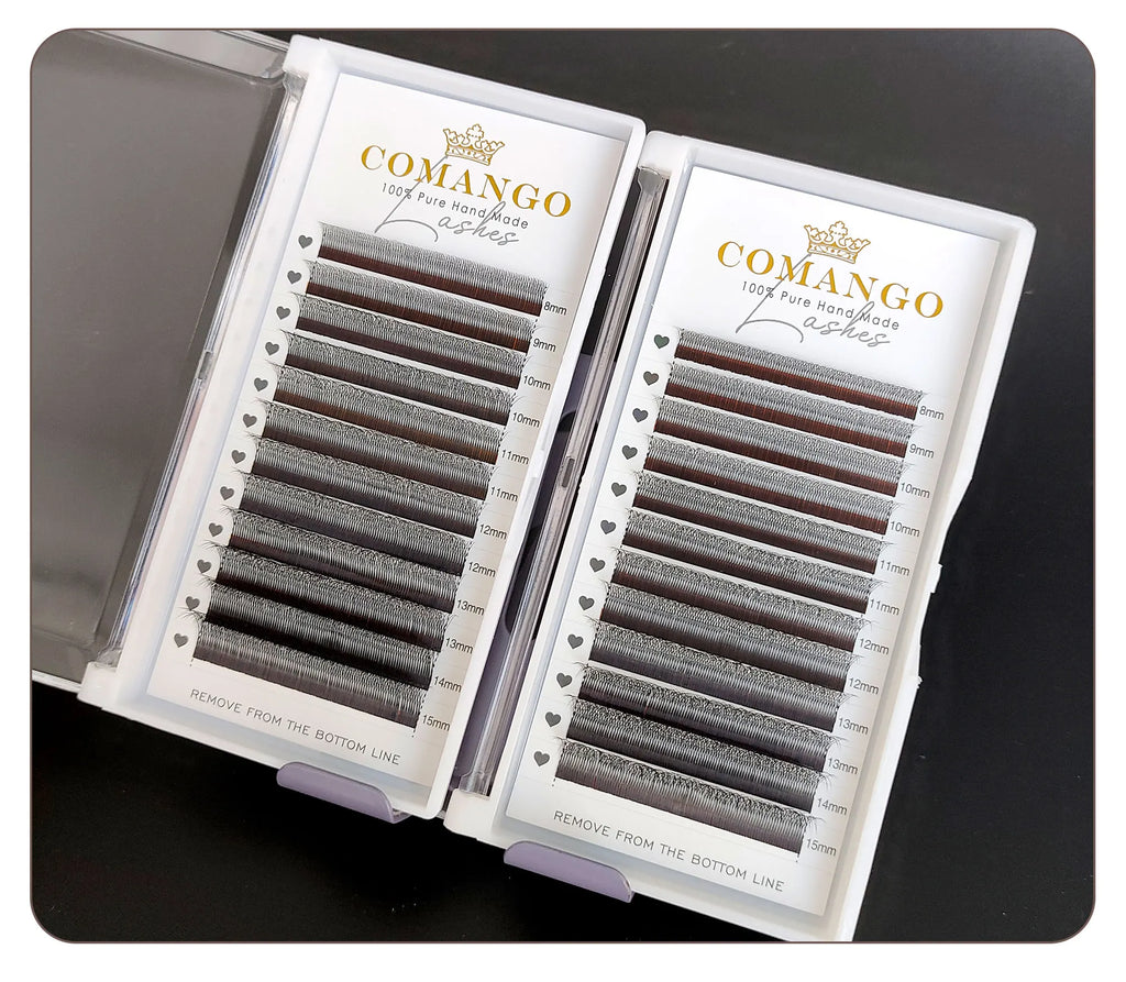CoMango Narrow 4D W Shaped Russian Volume Eyelashes Extension Premade Fans Lashes Natural Faux Mink Lashes Makeup Products
