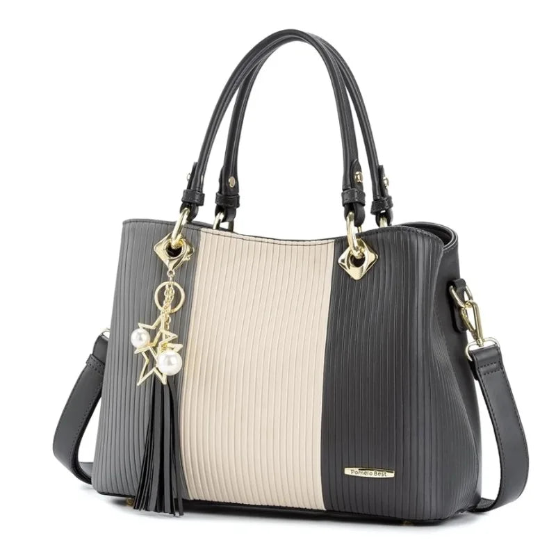 Ladies Large Tote Handle Bag Women PU Leather Tote Handbags with Multiple Pockets Waterproof Female Tote Shoulder Bags