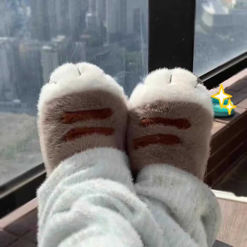 Newest 2025 waterpoof eva cat slippers with paw bottom outdoor garden fur clogs women's home slippers