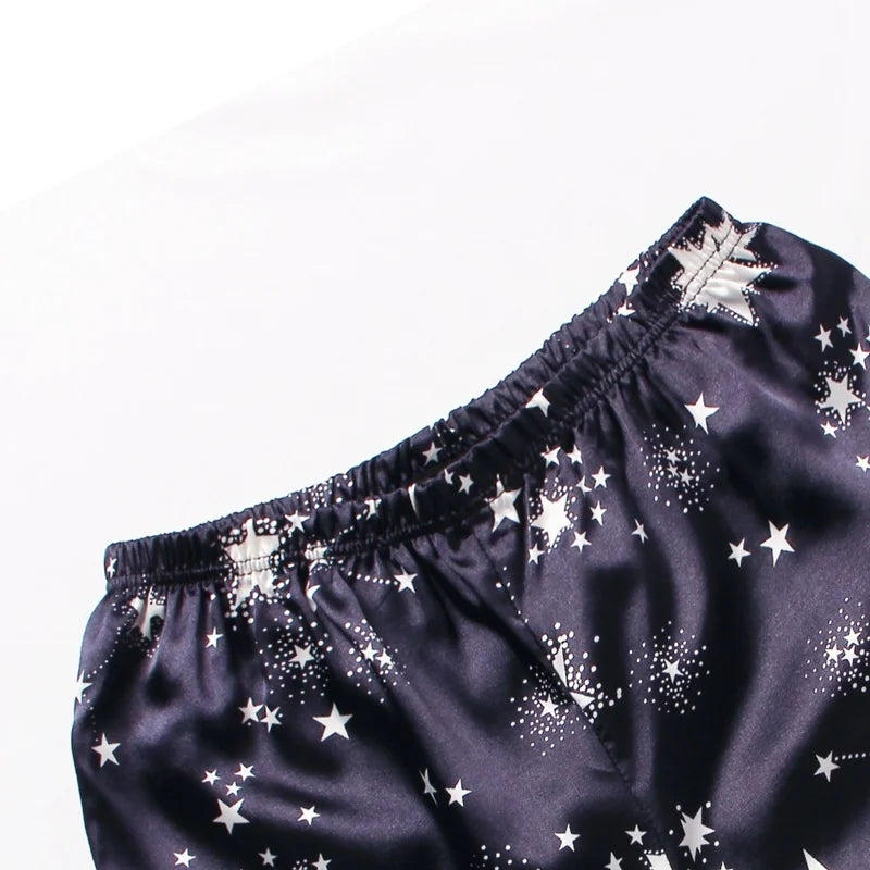 Spring Autumn pajama women Silk Satin pajamas set Long sleeve Shirt with Trouser Sleepwear Loungewear Female Pyjamas Suits Mujer