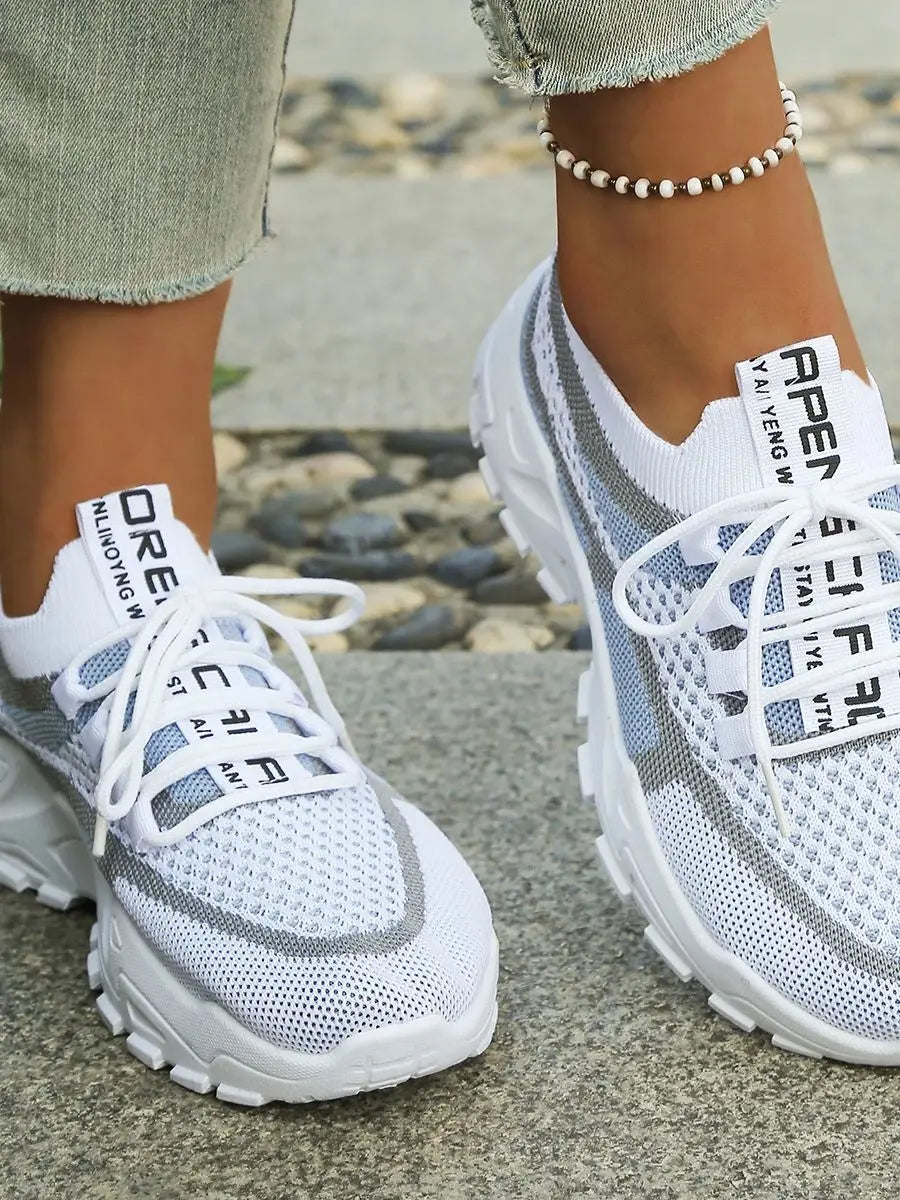 Women's shoes - Summer 2026 casual sports shoes, breathable and lightweight, dual-color or single-color fashionable work shoes