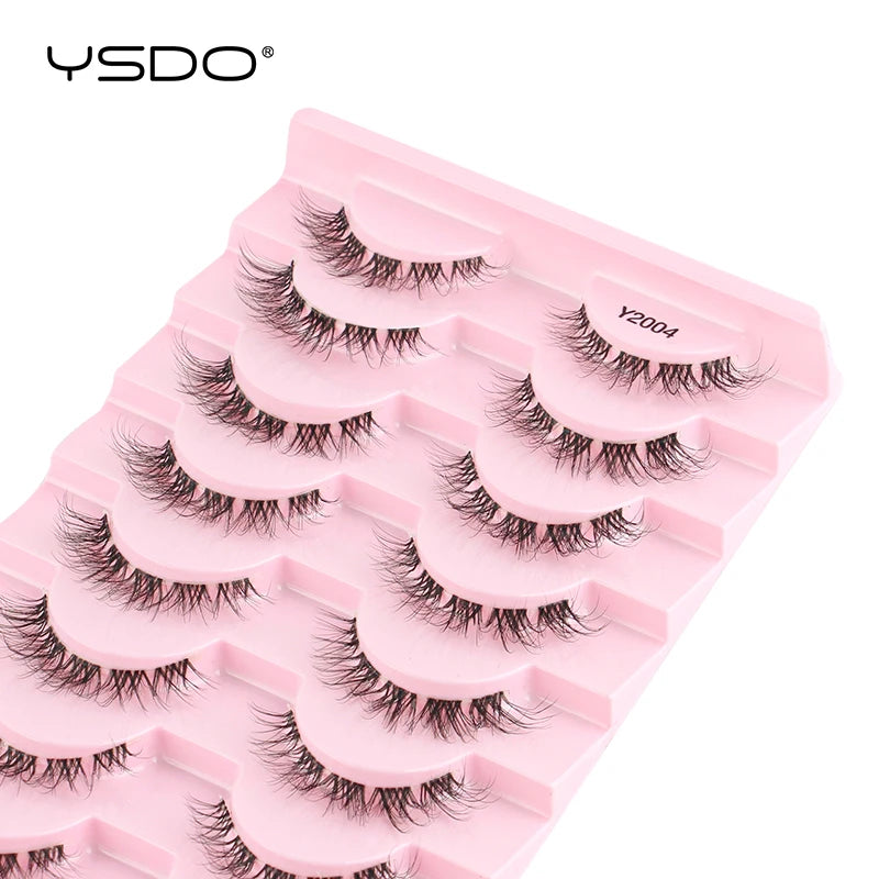 Lashes 3/10 Pairs Half Lashes Cat Eye Natural Long Lashes 3D Mink Eyelashes Full Strip Lashes Makeup Extension Tools