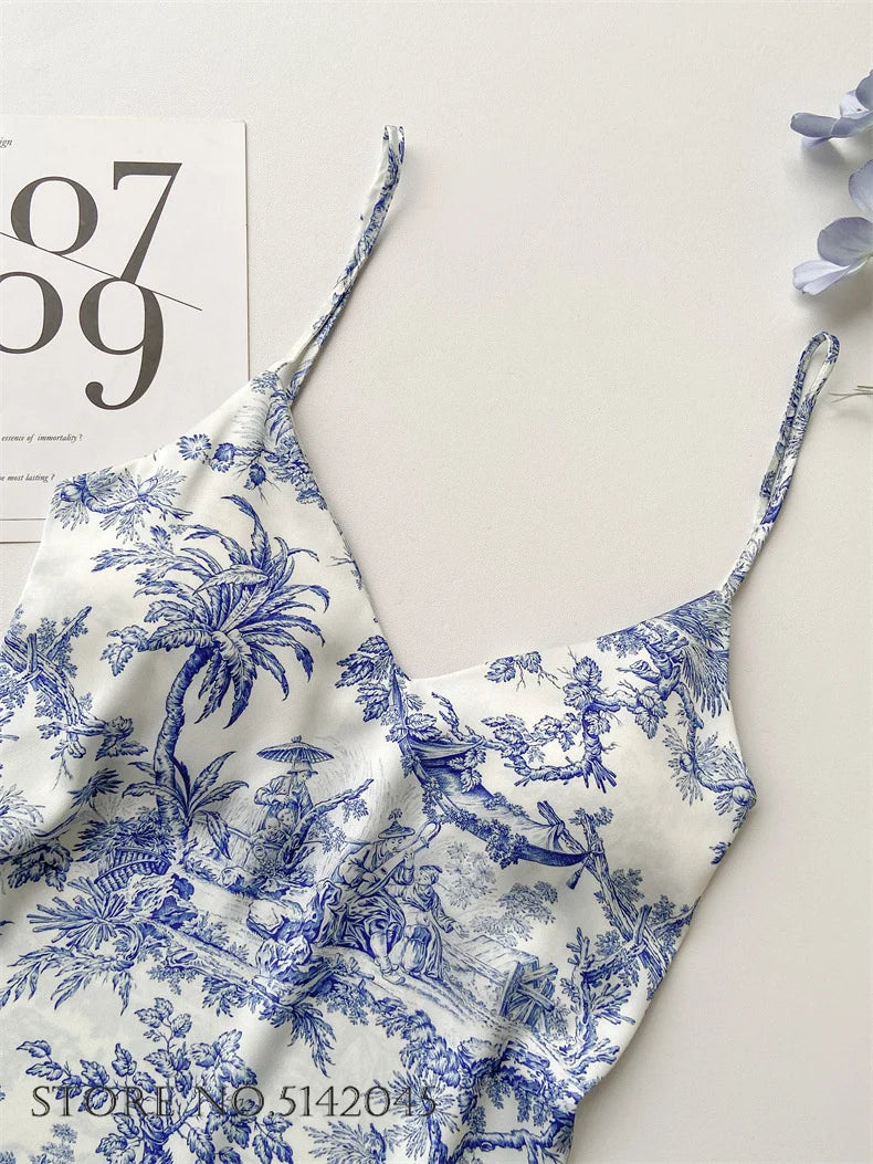 Women Sleepwear 3PCS Pajamas Set Lingerie Print Flower Bath Robe Gown Nightwear Summer Loose Satin Lounge Wear Home Clothes