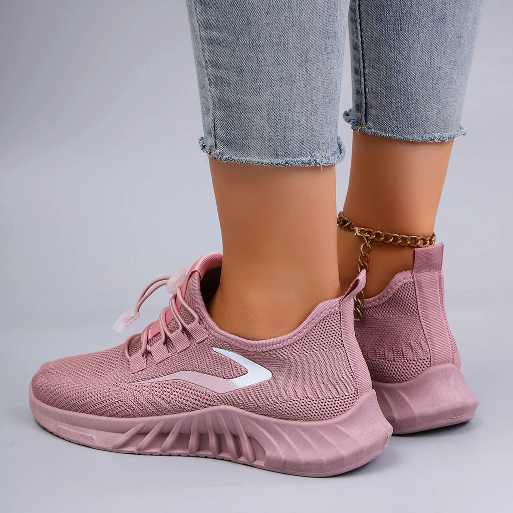 Spring and Autumn New Women's Casual Lace-Up Comfortable, Breathable, Lightweight and Wear-Resistant Sports Shoes