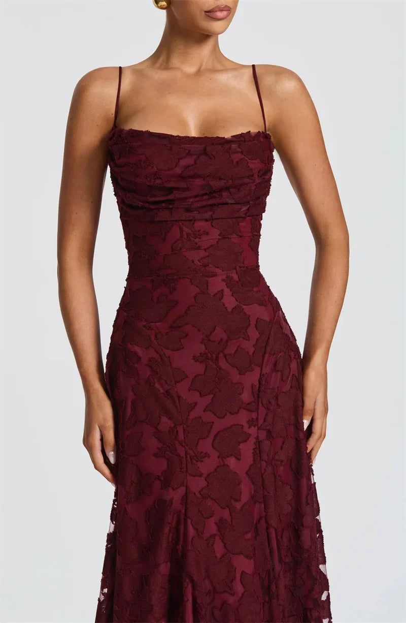 Spaghetti Strap Backless Sexy Maxi Dress Women Gown Fashion Off-shoulder Sleeveless Lace-up Evening Club Party Dress