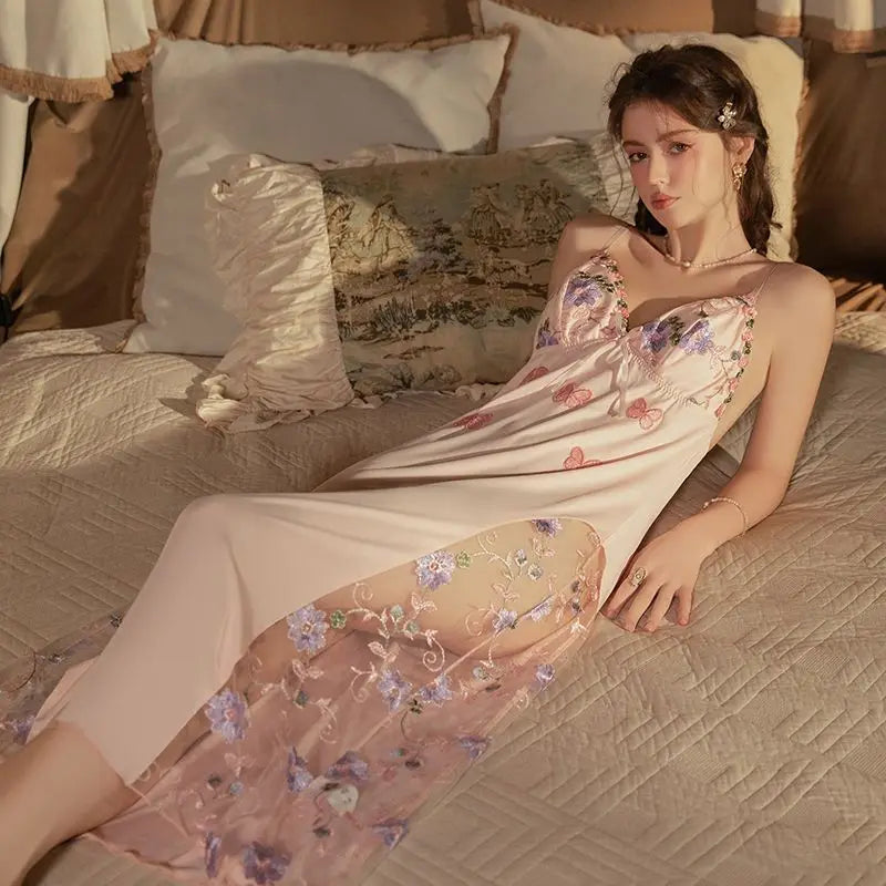 Sexy Pajama Woman Sleeveless Pajamas Nightgowns for Women Pajamas Mesh Dress Lace Nightie Slip Dress Sleepwear Sexi Night Outfit