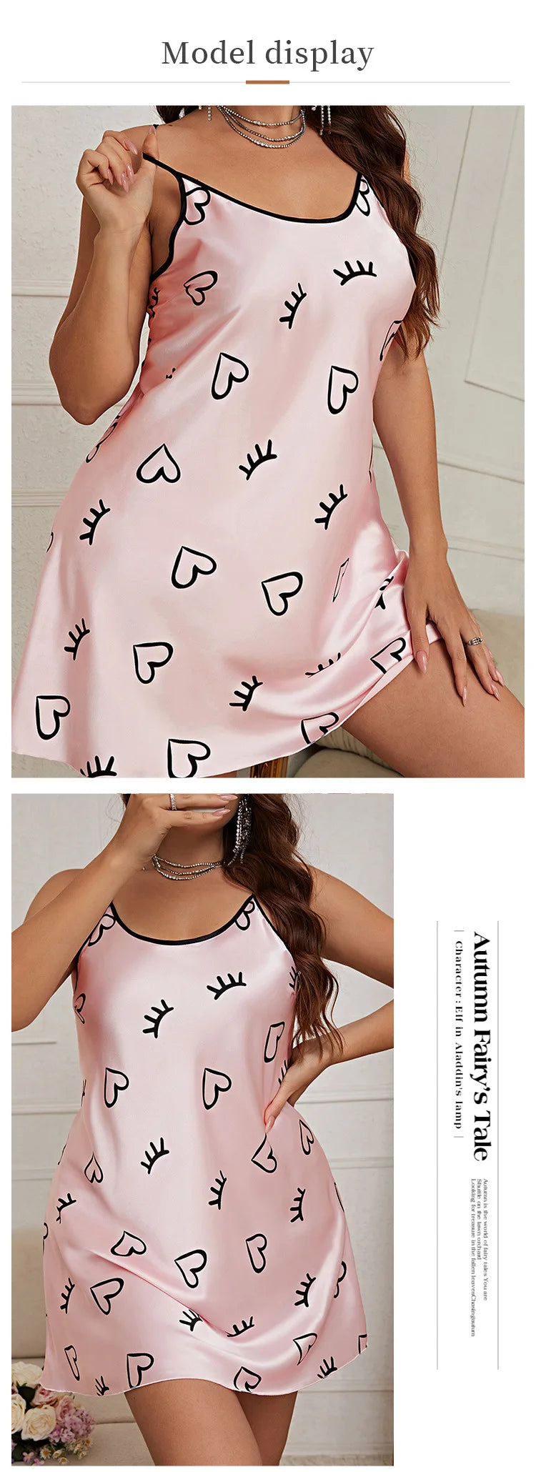 Floral Print Nightgown Oversize 4Xl 5Xl Sleepwear Women Satin Nightwear Sexy Cami Home Dress V-Neck Lingerie Homewear Nightwear