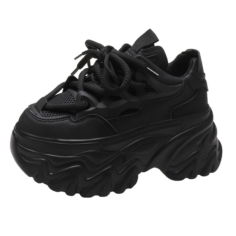 New High Platform Sneakers Women Thick Sole Sports Ladies Trainers Vulcanized Shoes Woman Chunky Sneakers Zapatillas Mujer 8.5CM