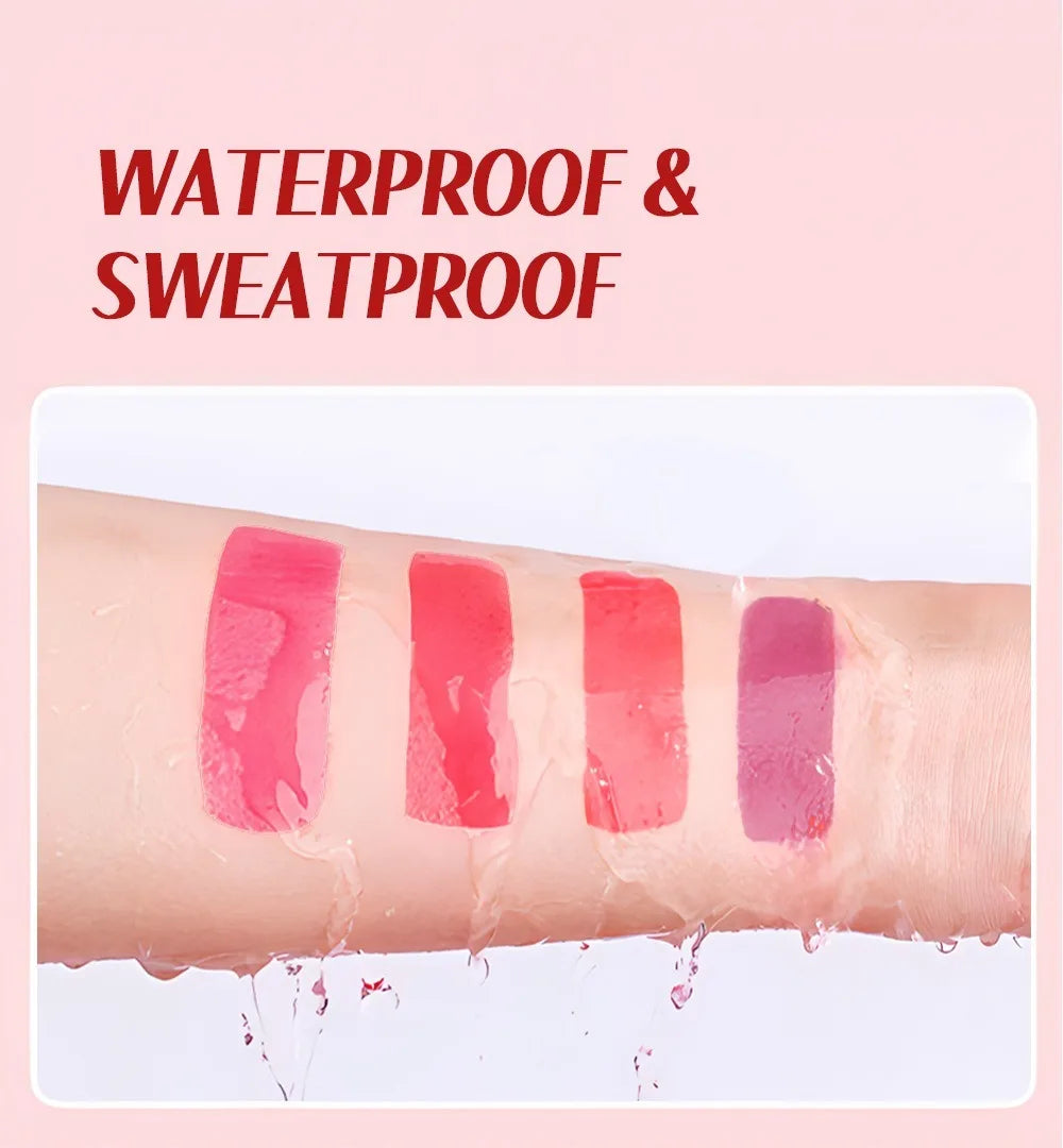Fruit Juice Water Lip Gloss Liquid Long Lasting Blush Tint Makeup for Cheek Blusher Eyeshadow Matte Rouge 3-in-1 Dyed Cosmetics