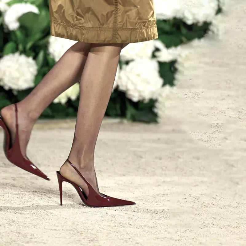 2026 Spring and Summer New Simple Pointed Back Hollow Sandals European and American Fashion Versatile Banquet Women's Shoes