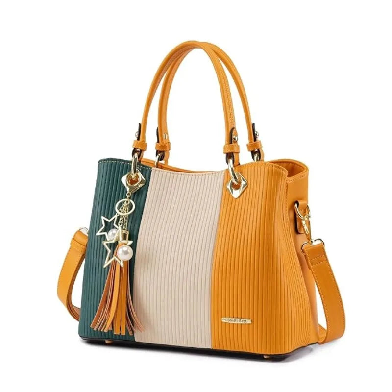 Ladies Large Tote Handle Bag Women PU Leather Tote Handbags with Multiple Pockets Waterproof Female Tote Shoulder Bags