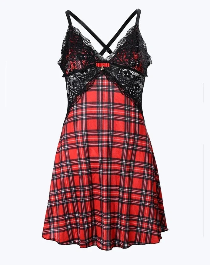 new fashion 2025 casual Satin Floral Embroidery Mesh Patchwork V-Neck Spaghetti Strap Mini Nightgown Sexy Babydoll