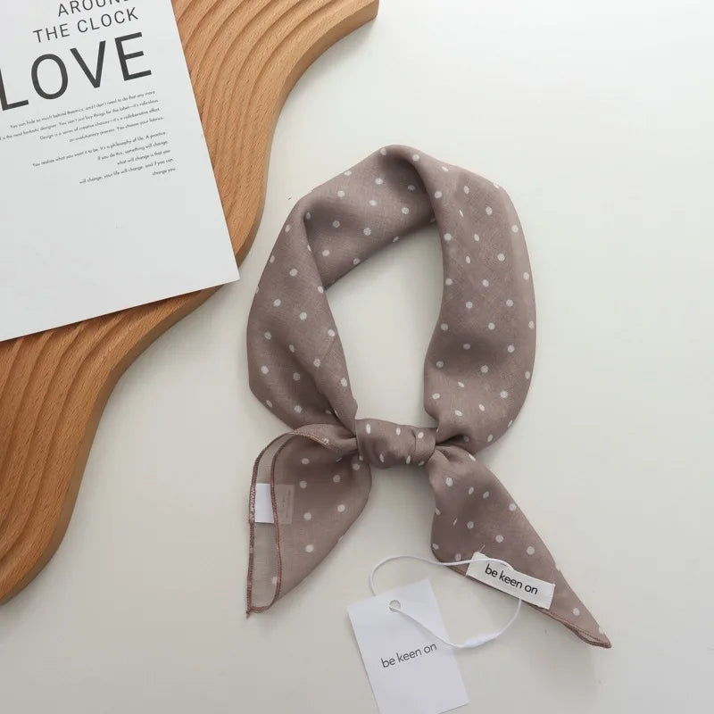 Soft Cotton and Linen Hair Band Silk Scarf Small Square Towel Women's Thin Scarf Arm Bag Decorative Neck Scarf Headscarf