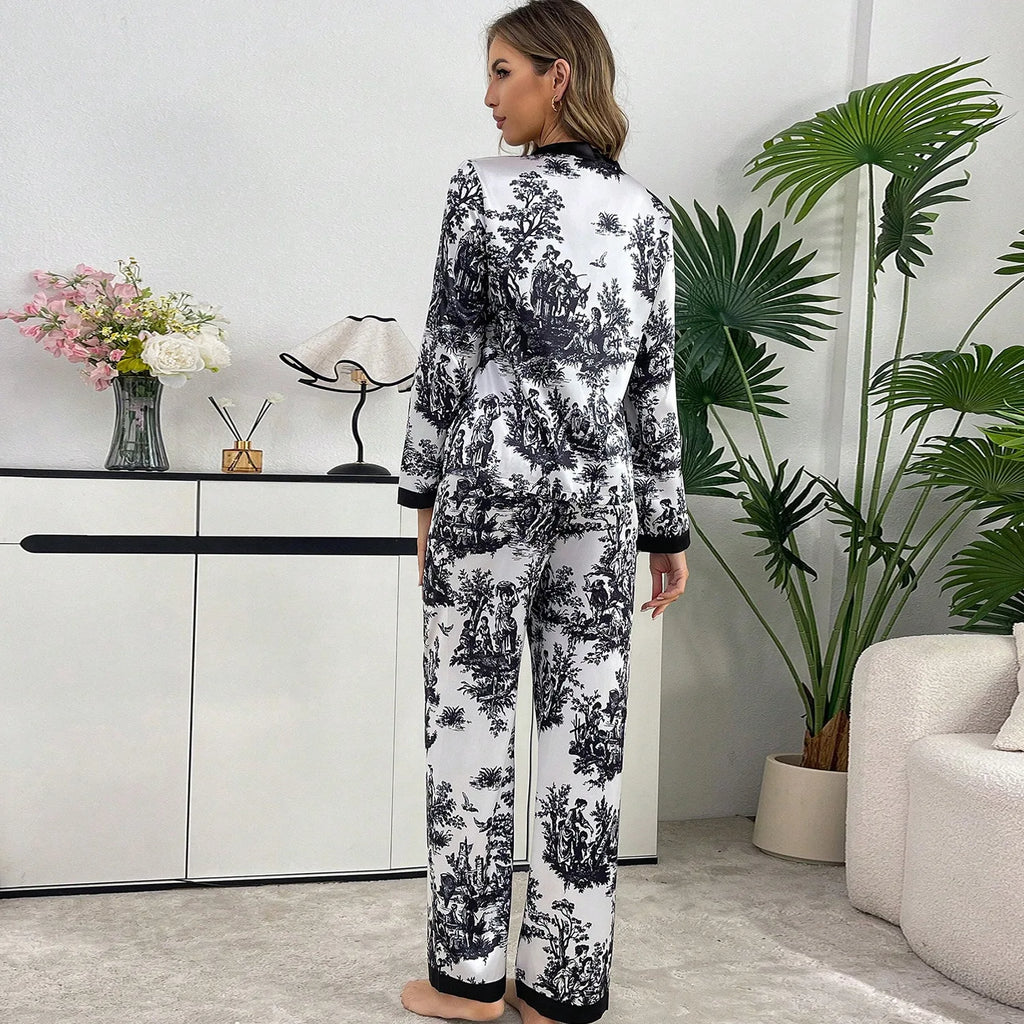 Long Sleeve Pajamas Women Woman Pajama Set Home Wear Set Big Size Women's Pajamas Sleepwear Pigma Winter Sleep Lounge Underwear