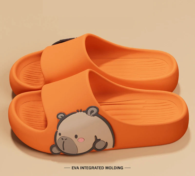 New Women's Sandals And Slippers, With Thick Soles And Cute Cartoon Quick Drying Slippers OnThe Outside, Indoor Soft Bathroom