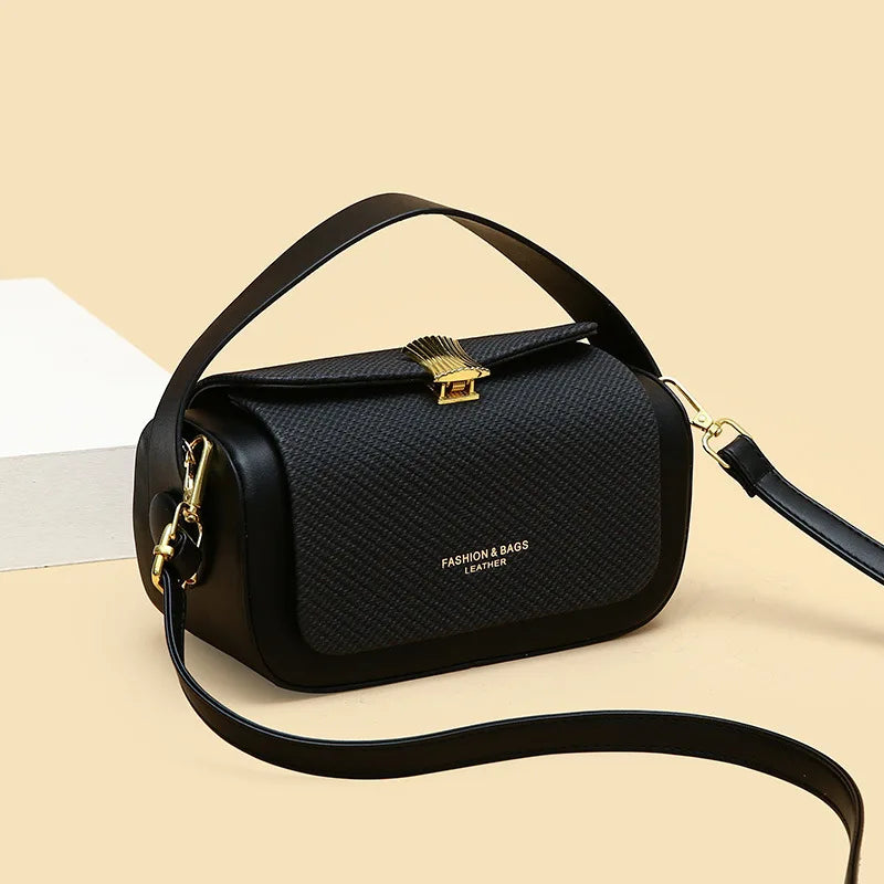 New Simple Fashionable Women's Shoulder Bag Square Box Handbag and Handbag Box-shaped Solid Color Shoulder Bag
