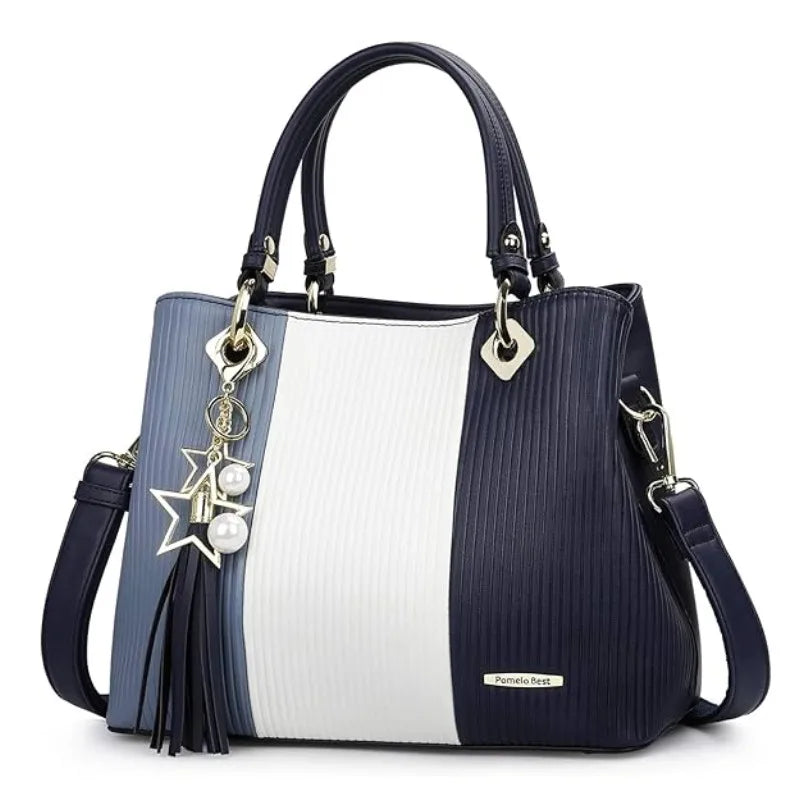 Ladies Large Tote Handle Bag Women PU Leather Tote Handbags with Multiple Pockets Waterproof Female Tote Shoulder Bags