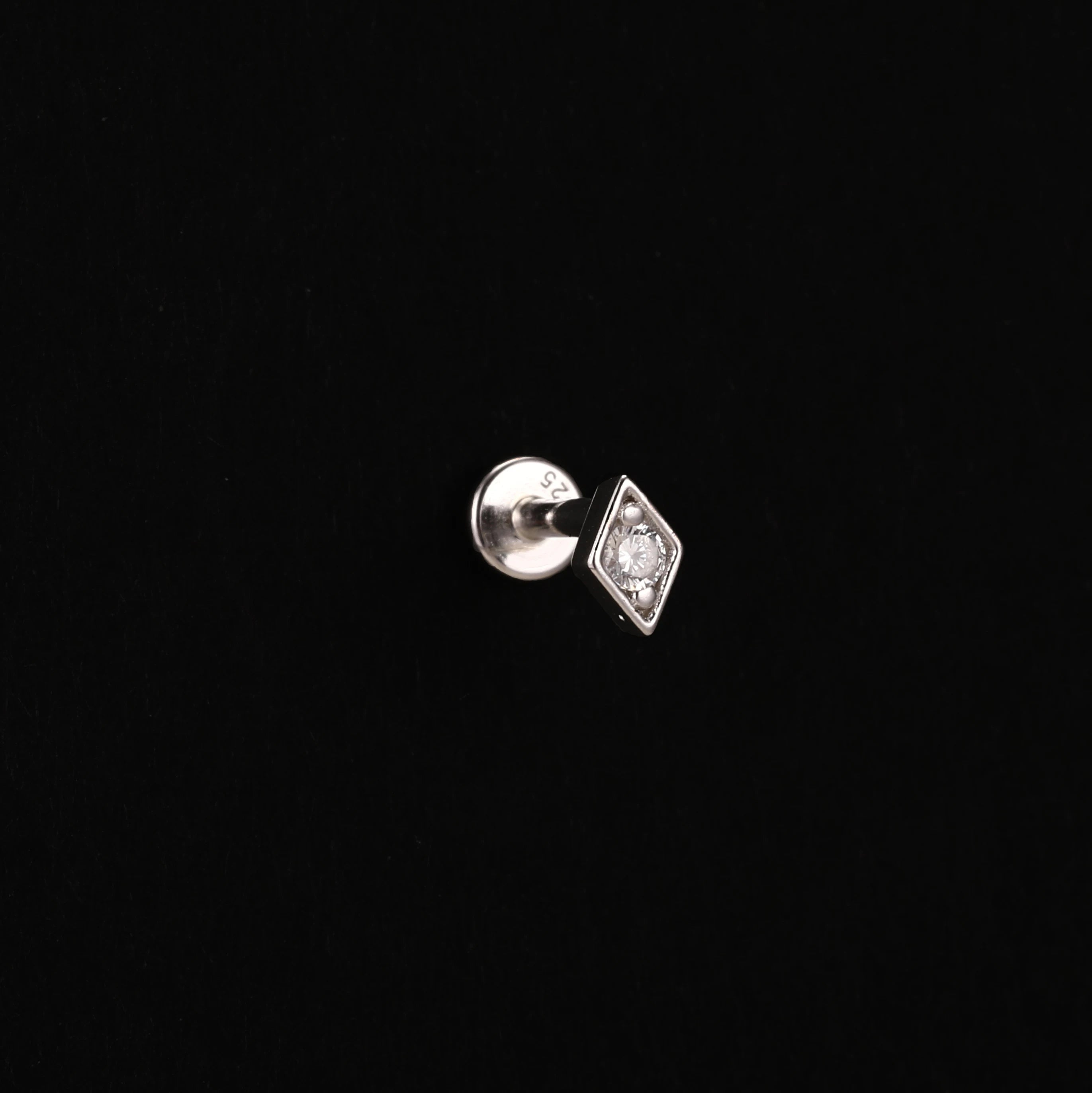 AIDE Heart Round Ball Flat Helix Piercing Earring 925 Sterling Silver Ear Studs Geometric Zircon Exquisite Trinket Studs Aretes