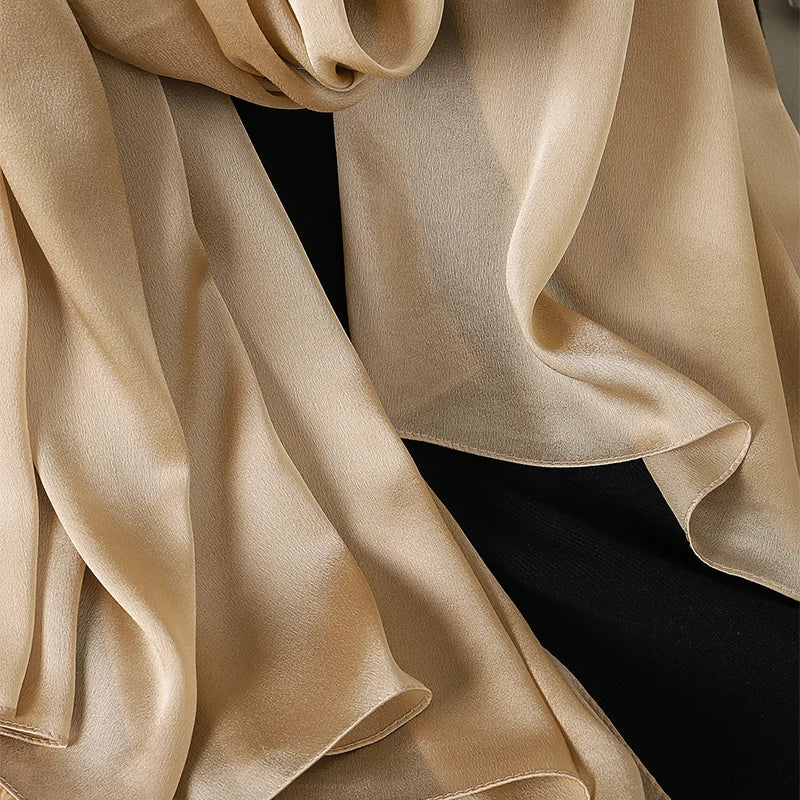 90*180cm Luxury Silk Scarf - Soft Smooth Women's Shawl, Hijab, Beach Wrap, Muffler