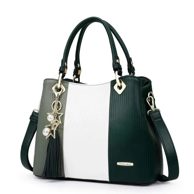 Ladies Large Tote Handle Bag Women PU Leather Tote Handbags with Multiple Pockets Waterproof Female Tote Shoulder Bags
