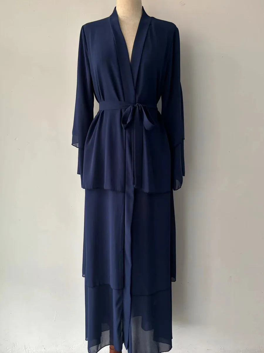 Vestidos Muslim women Chiffon Abaya Long Hijab Dress Kimono Cardigan Ramadan Modest Robe Kaftan Africains Femme Evening Dresses