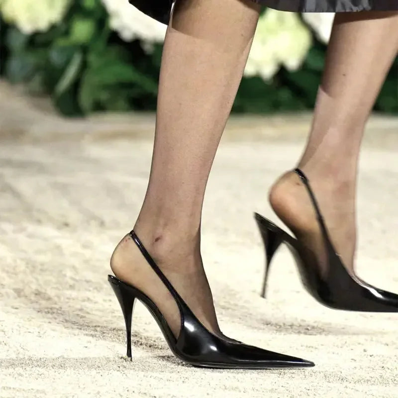 2026 Spring and Summer New Simple Pointed Back Hollow Sandals European and American Fashion Versatile Banquet Women's Shoes