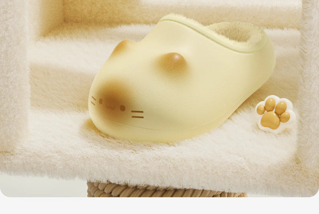 Newest 2025 waterpoof eva cat slippers with paw bottom outdoor garden fur clogs women's home slippers