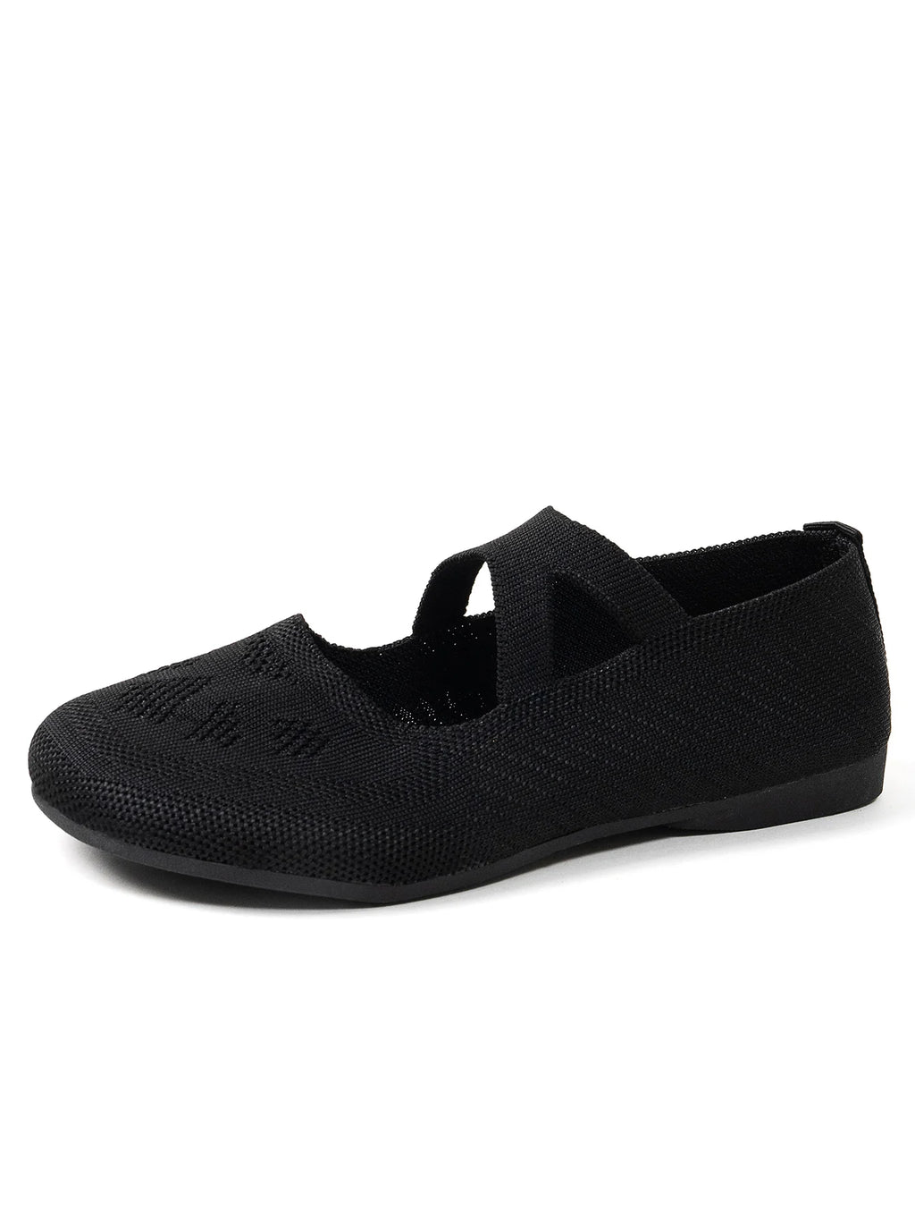 Round-toe small single shoes, fairy-style ballet shoes, comfortable knitted Mary Jane shoes