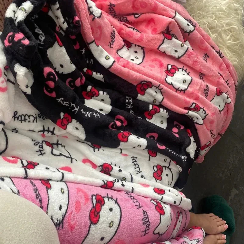 Y2K Hello Kitty pajamas anime women's pajamas cartoon couple walking home pajamas trousers casual homewear