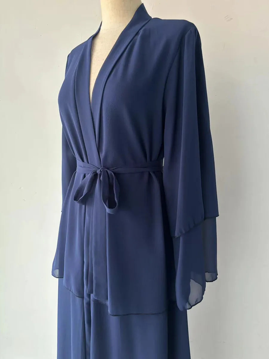 Vestidos Muslim women Chiffon Abaya Long Hijab Dress Kimono Cardigan Ramadan Modest Robe Kaftan Africains Femme Evening Dresses