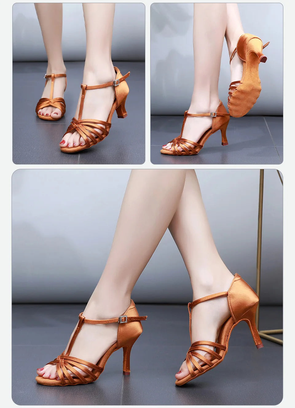 Latin Dance Shoes For Women Dancing Shoes Ladies Ballroom Tango Modern Shoes Standard Salsa Practice Training Heels 5/7.5/8.5cm